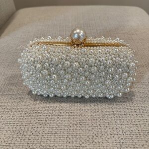 Elegant Pearl Embellished Clutch